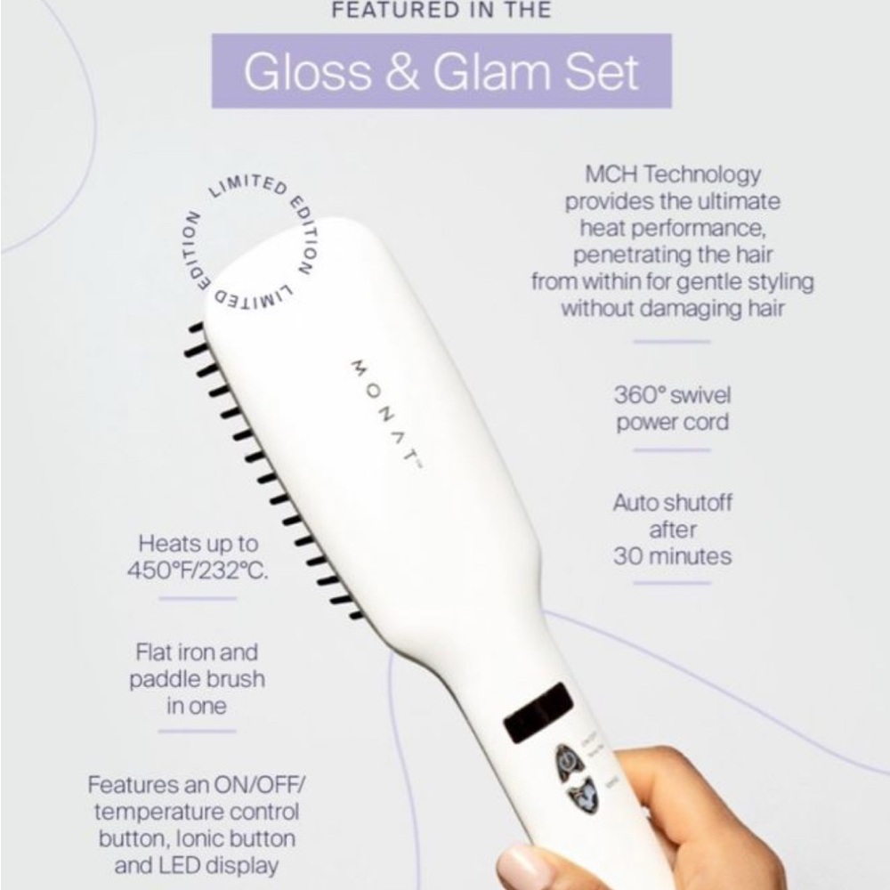 Monat White Hair Styling Brush
